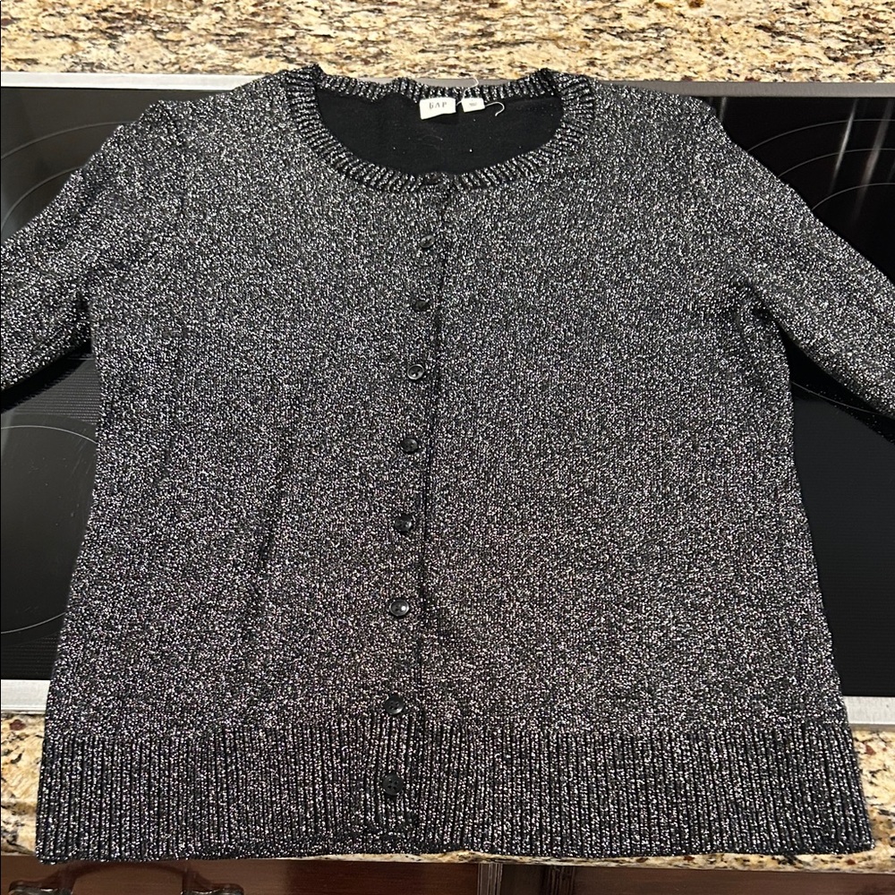 GAP Black and Gray Women's Cardigan
